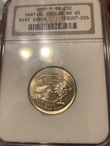 2000-P Washington Quarter South CarolinaMint Error Partial Collar NGC MS65 - Picture 1 of 2