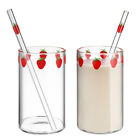 2 Cute Strawberry Cups with Straws, 300 Tumbler for Drinks