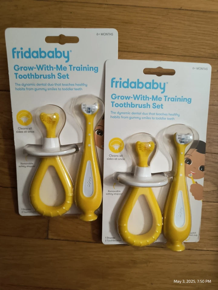 3 Pack FridaBaby Grow Training 1 Toothbrush 6 Months 2 Double Sided 3 Months