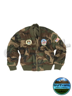Bomber bimbo bambino modello "MA1" Mimetico con ricami patch Aviazione Americana