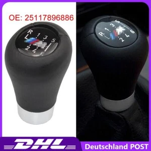 25117896031 Chrom Rahmen M Optik Manuel Schaltknauf Leder Schalthebel  5/6 Gang - Bild 1 von 10