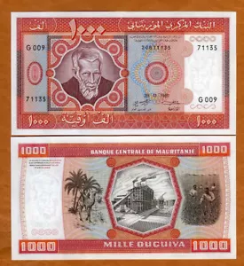 Mauritania, 1000 Ouguiya, 28-11-1981 P-3D, UNC Old Man NO EMITIDO - Imagen 1 de 1