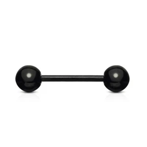 16mm 6mm Black Bio Flex Metal Free Flexible Tongue Bar Nipple Piercing Tounge - Picture 1 of 2