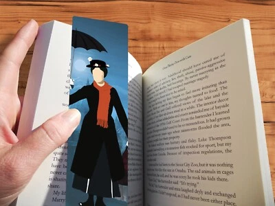 THE GEEK MONKEY Disney Mary Poppins Bookmark Gift Handmade Minimalist Style Original Geeky Art