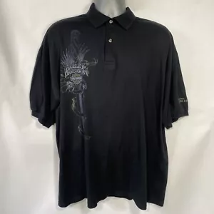Mens HARLEY-DAVIDSON Ft. Lauderdale Florida Black Polo Shirt Size Large HD 2010 - Picture 1 of 4
