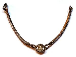 Brazalete vintage de plata esterlina Wachenheimer Delta Tau Delta estrás y emblema - Imagen 1 de 9