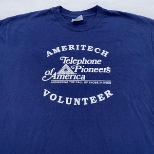 Vintage Ameritech Telephone Pioneers of America Shirt Mens Medium Volunteer 90s - Picture 1 of 7
