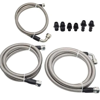 6AN Duty Transmission Cooler Lines Kit SS braided transmission lines For Dodge - Image 1 of 4