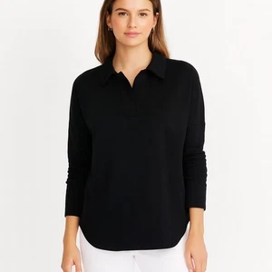 Blusa Pullover Tuckernuck Pomander Place Mujer Top Negra Manga 3/4 Cuello M - Imagen 1 de 9