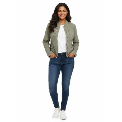 Chaqueta INC International Concepts Oliva Estilo Militar | Talla L Foto 1 de 4