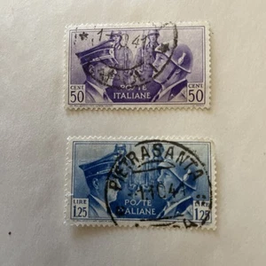 2 Italy Stamps 416 & 418, Hitler & Mussolini, 1940 - Picture 1 of 6