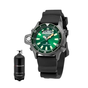 Orologio Citizen Aqualand I Edizione Limitata Verde 200mt Cinturino in Silicone - Picture 1 of 5