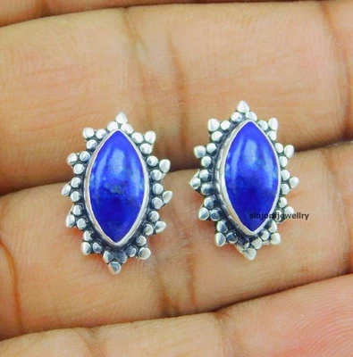 Orecchini a perno fatti a mano in argento sterling 925 con pietra preziosa... - Immagine 1 di 4