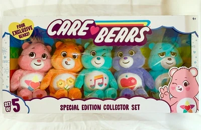 CARE BEARS Edição Especial Conjunto de Colecionador 5 Boneca de Pelúcia Exclusiva Walmart NOVO NA CAIXA - Imagem 1 de 4