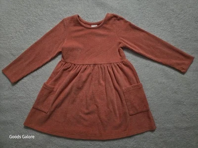 Hanna Andersson вельветовое платье девочек размер 6-7 120 бархата длинным рукавом карманы  - Изображение 1 из 4