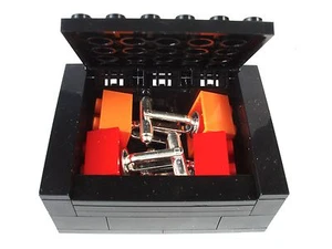 2 Pairs of Cufflinks & Box made with LEGO bricks weddings plate silver 3003 gift - Picture 1 of 1
