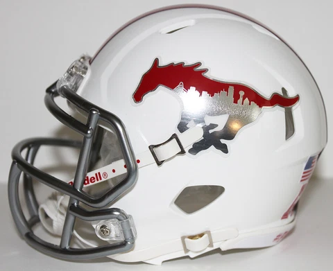 2017 SMU Mustangs Custom Riddell Mini Helmet vs Houston Cover