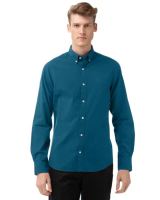 Camisa GANT Azul Coral Ribete Cambray Abotonada 3080120 Talla Mediana Foto 1 de 2