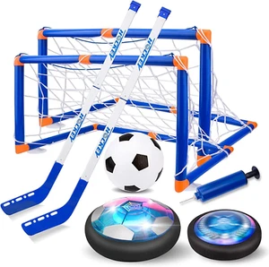 3-In-1 Hover Hockey Soccer Ball Kids Toys Set, Led Lights Floating Air Football, - Picture 1 of 12