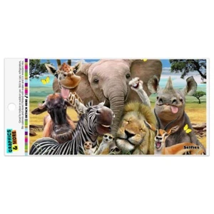 Africa Animals Selfie Giraffe Elephant Lion Zebra Automotive Car Vinyl Magnet - Imagen 1 de 4