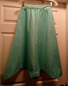 Vintage JC Penney Fashions Aqua Midi stretchy Skirt 70s Medium - Picture 1 of 6