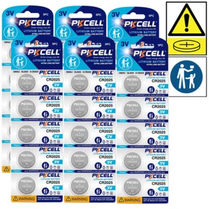 30Pcs PKCELL CR2025 Coin Cell Watch Battery CR2025 3V Lithium Batteries ECR2025 - Picture 1 of 5