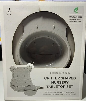 Juego de alimentación Pottery Barn Baby Nursery Critters taza/tazón precio de venta sugerido por el fabricante nuevo en caja Foto 1 de 2