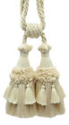 Crown Double Tieback with Mini Tassels Overlay, Color# W13 [Set of 4]