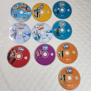 Sims PC Game Lot & Rollercoaster Tycoon 2002 with Disc Holder  - Picture 1 of 12