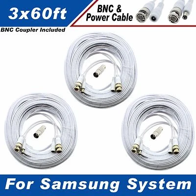[60ft x3] Premium Cable for Samsung SDC-9441BC 1080P HD BNC Cameras - Image 1 of 4