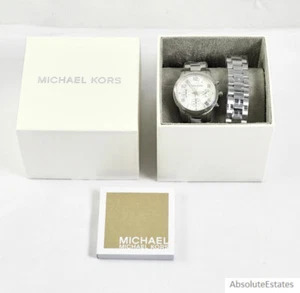 NEW Michael Kors Runway Silver Double Wrap Women's Watch MK7454 NWT Box - Picture 1 of 3