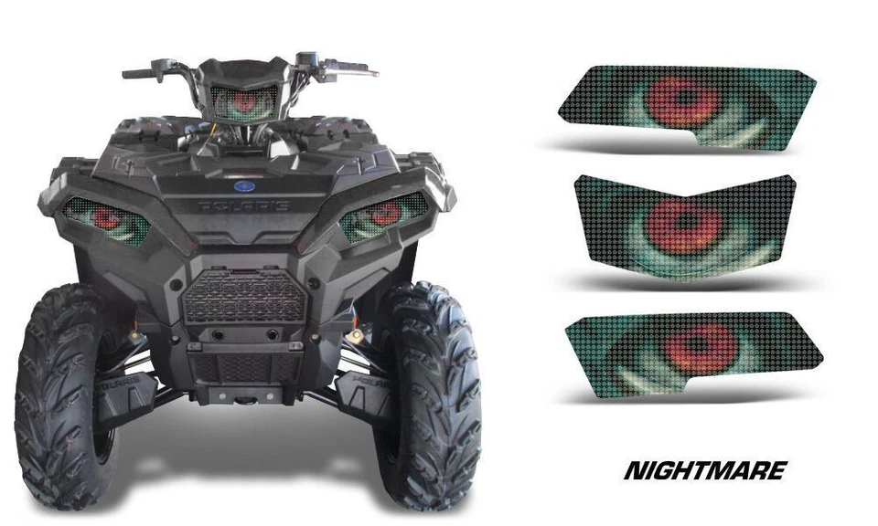 Kit de gráficos de ojos de faros cubierta de calcomanía para Polaris Sportsman 850 2017 Pesadilla Foto 1 de 1