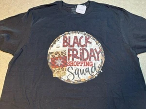 Black Friday Shopping Squad Holiday Graphic Tee T-shirt XL NEW - Picture 1 of 1