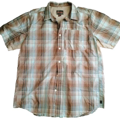 Camisa Northwest Territory Para Hombres XLT Marrón A Cuadros Manga Corta Abotonada Ventilada Foto 1 de 4