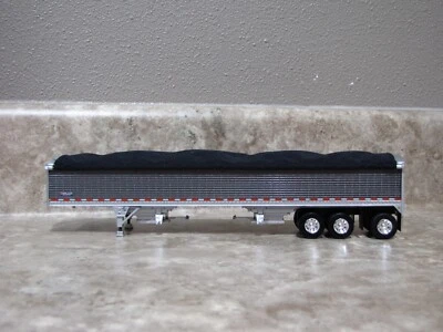 DCP 1/64 Wilson Gunmetal Gray Tri-axle Hopper Bottom Grain Trailer Farm Toy - Image 1 of 2
