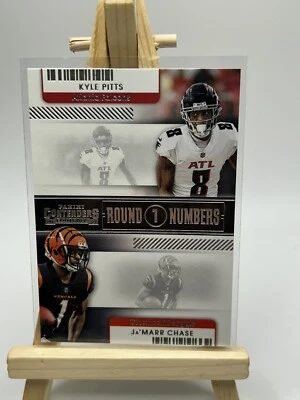 2021 Panini Contenders JaMarr Chase Kyle Pitts #RN-KPI Round 1 Numbers - Image 1 of 2