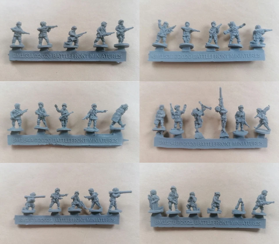 US Parachute Rifle Paratroopers Sprue - 15mm Flames of War American Airborne