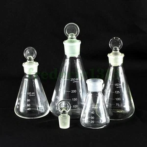 50/100/150/250ML Glass Erlenmeyer Flask Conical Bottle Lab Chemistry Glassware - Picture 1 of 5