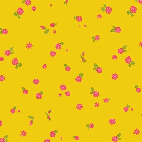 Andover Sun Print 100% Cotton Quilt  Fabric Yellow Alison Glass A-8903-Y - Image 1 of 1