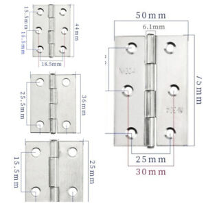 Pair Of Quality Hinges Small Large Door Gate Cabinet Cupboard - Stainless Steel