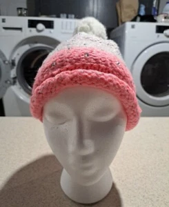 Girls Justice Winter Hat One Size Pink And White - Picture 1 of 8
