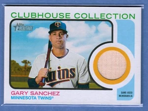 Reliquia de murciélago Gary Sánchez colección Topps Heritage 2022 SP - Imagen 1 de 2