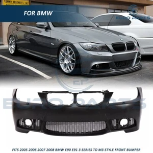 Fits 2005 2006 2007 2008 BMW E90 E91 3 Series to M3 Style Front Bumper Cover - Picture 1 of 5