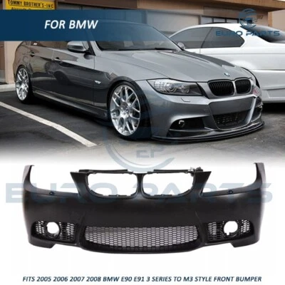 适用于 2005 2006 2007 2008 宝马 E90 E91 3 系列至 M3 风格前保险杠保护套 — 第 1/4 张图片