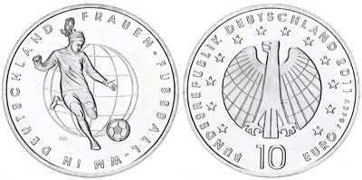 Frg 10 Probe IN Silver - Frauen-Fußball - Almost Without Randschrift 122264 - Image 1 of 2