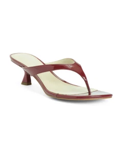 NEW MARC FISHER RED PATENT LEATHER KITTEN HEEL SANDALS SIZE 8.5 M  - Picture 1 of 2