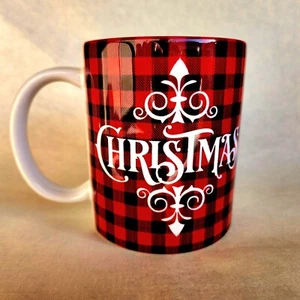 Taza de café de cerámica de Navidad artesanal bromas de café cresta tradicional y letras - Imagen 1 de 7