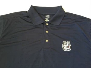 NWT * UConn Huskies Pro Player Navy Sheer Men's Collar Short Sleeves Shirt * L - Picture 1 of 4