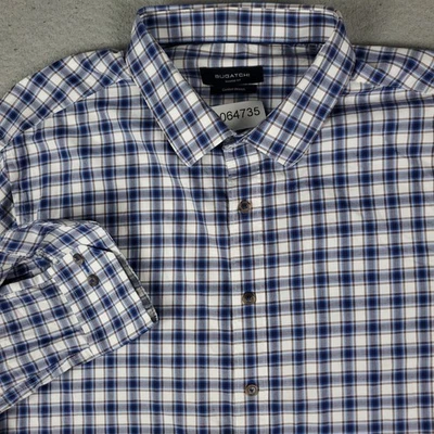 Bugatchi Uomo Shirt Mens 2XL Blue Plaid Button Up Long Sleeve - Image 1 of 4