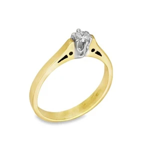 18ct Yellow Gold Diamond Engagement Ring - Size L - 0.15ct - Picture 1 of 5